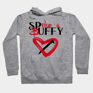 Spike & Buffy (red heart) Hoodie